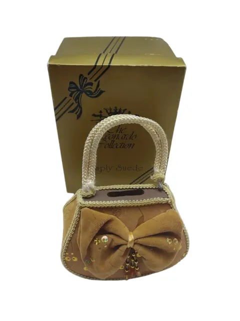 Simply Suede Handbag Shaped Money Box The Leonardo Collection - 14 cm Wide