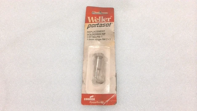 WELLER PORTASOL REPLACEMENT SOLDERING TIP CAT NO. PSI1 1mm SINGLE FLAT 1/32"