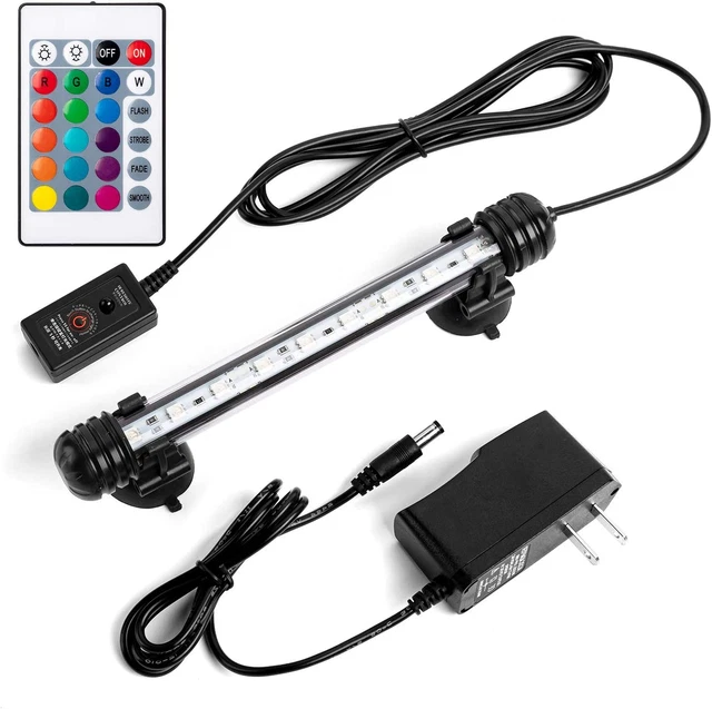 7.5" Color Changing LED Fish Tank Aquarium Submersible Light with Remote/Colored