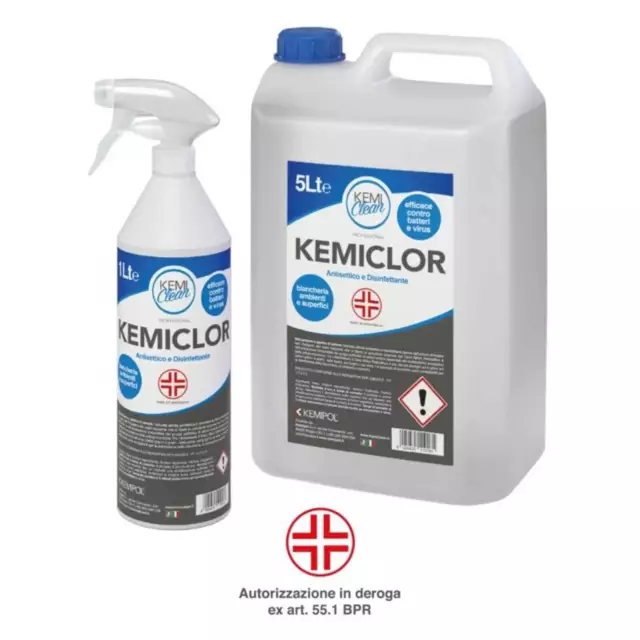 Disinfettante per superfici Kemiclor antisettico 1 litro Kemiclean