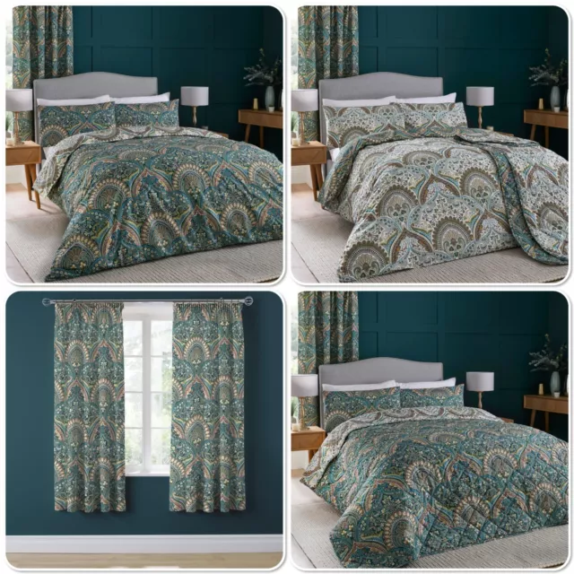 Duvet Cover Bedding Collection Palais Paisley Print Dreams & Drapes Teal