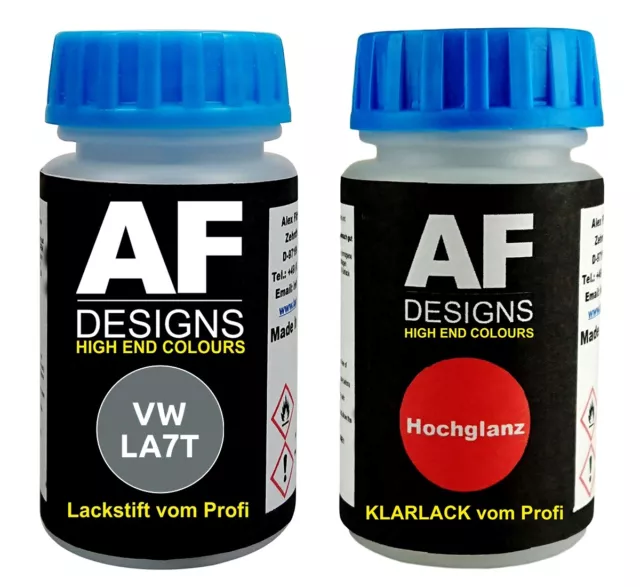 Lackstift für VW / Volkswagen LA7T United Grey Metallic + Klarlack  Autolack Set