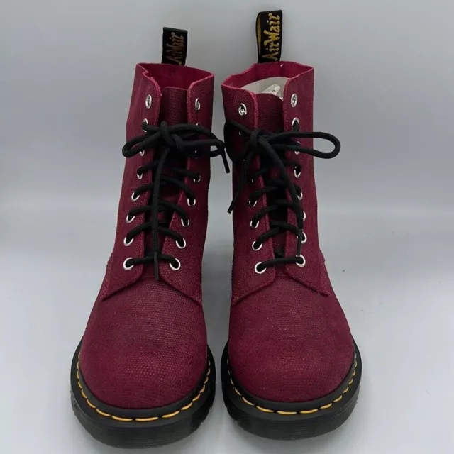 DR MARTENS 1460 Pascal Cherry Red GLITTER RAY Boots Womens 5 NIB