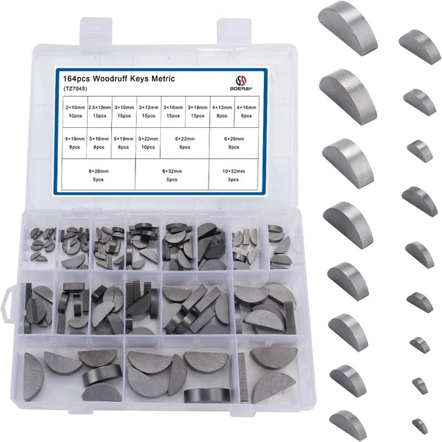 80Pcs Semicircle Keyway Assortment  for Fasteners Mechanical Industry