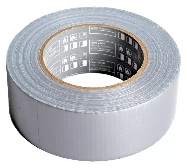 50m x 48mm silber Gewebeband Panzertape Steinband Reparaturband Gaffa Duct Tape