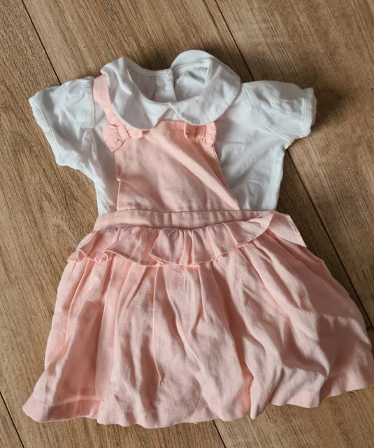 Abito per bambine 3-6 mesi rosa matalano fiocco spagnolo Pinafore