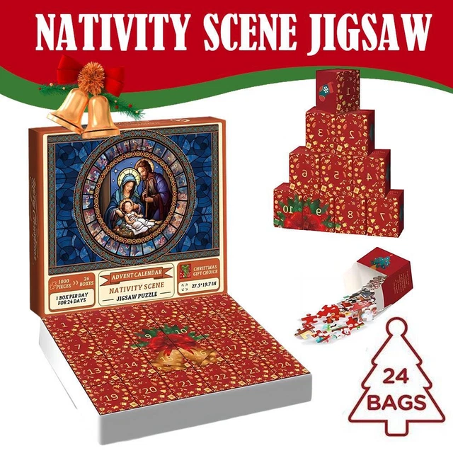 ADVENT CALENDAR 2024,NATIVITY Scene Jigsaw Puzzle 1000 Pieces.Puzzles