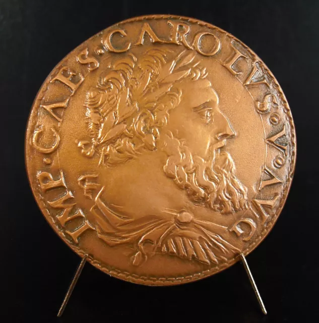 Medalla De Un Teston de Oro De Carlos Quint San Imperio romain1552 Re 1973