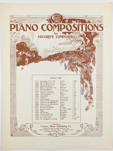 Vintage Sheet Music 1912 At The Masquerade/Piano Compositions