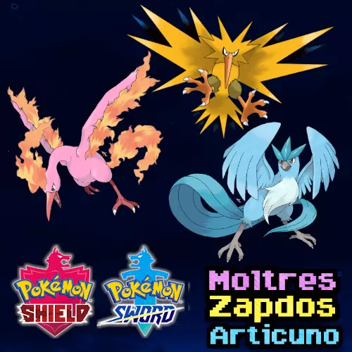 Shiny 6IV Articuno Zapdos Moltres Legendary Birds Pokemon 