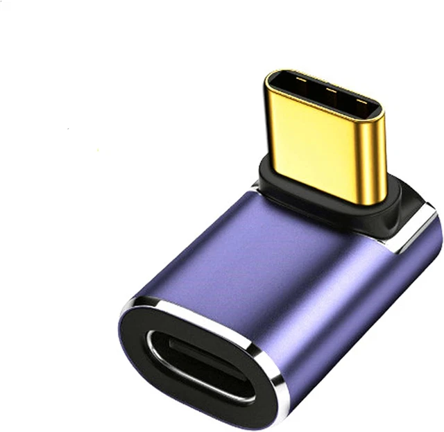SHANFEILU USB C 90 Degree Adapter 40Gbps Right Angle USB 4 Adapter Type C Male C