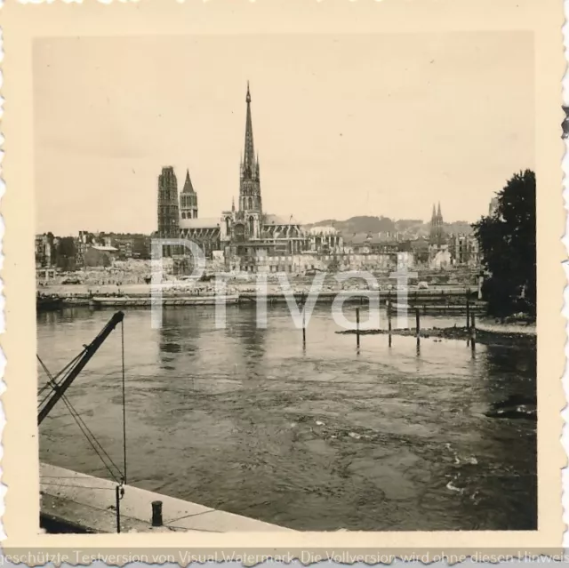 Foto WK II Panorama Kirche Notre-Dame de l’Assompt Rouen Frankreich France J1.46