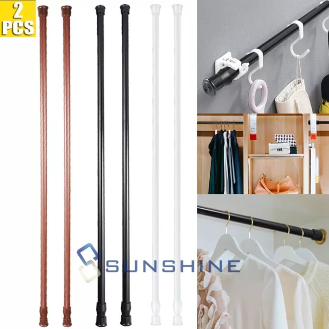 6PCS Non-Slip Expandable Spring Pressure Shower Curtain Tension Rods 15-44inch
