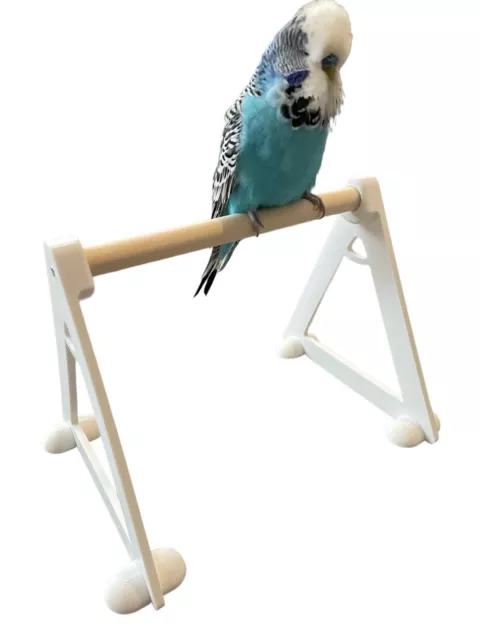 Bird Perch Floor Stand. Budgies, Love Birds, Parrots, Cockatiels. (Wooden Perch)