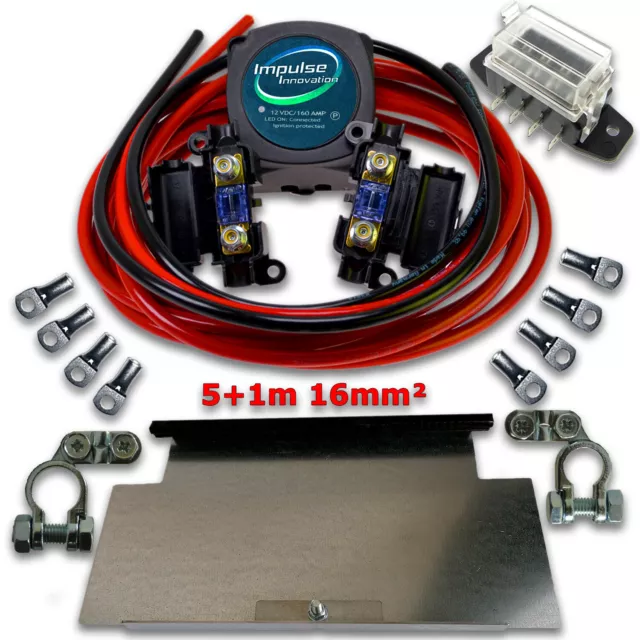 PVSR PRO16 T4-T5 Zweitbatterie Nachrüstsatz SET Trennrelais Camper Bus 12V 160A