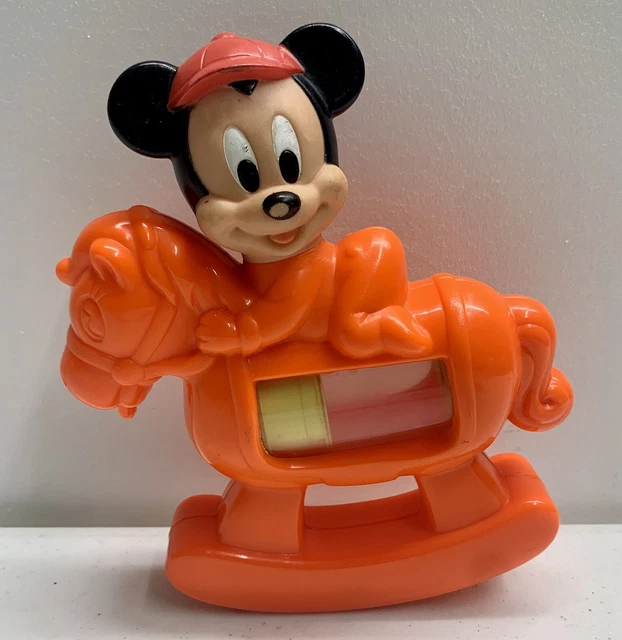 VINTAGE ARCO MICKEY Mouse Rocking Horse Noisemaker Rattle Baby Toy