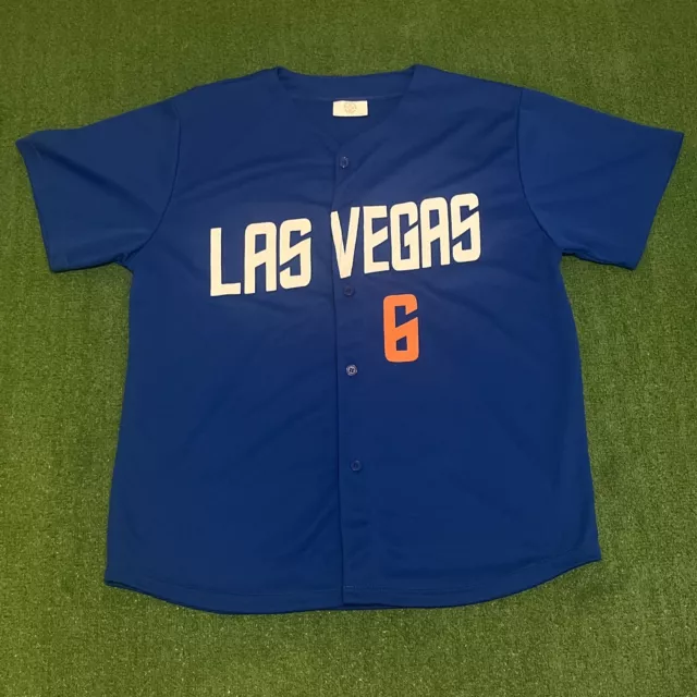 Las Vegas 51's Baseball Jersey Men's Size XL Blue Button Up LV  Aloha Alien