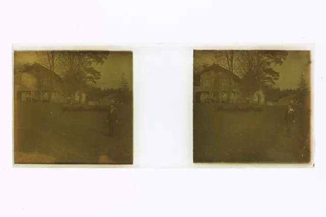 France Maison à la countryside photo stereo glass plate Th4L7n8 vintage