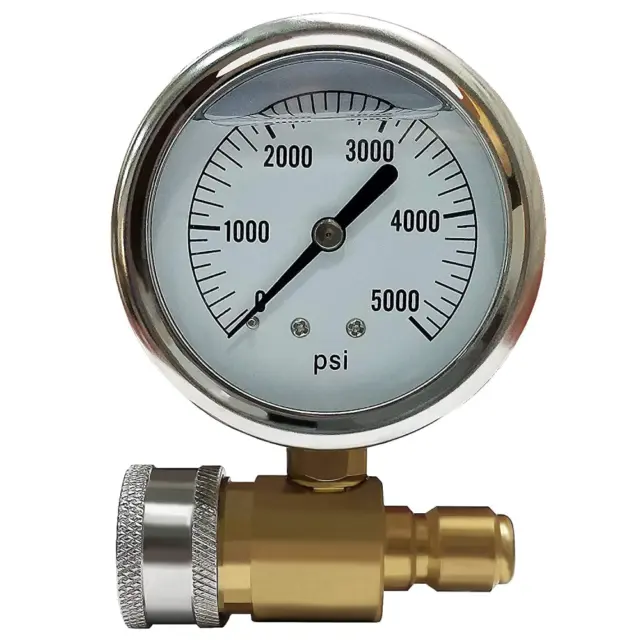 Ultimate Washer 5000 PSI Pressure Gauge Kit with 3/8" FPT Quick Coupler...