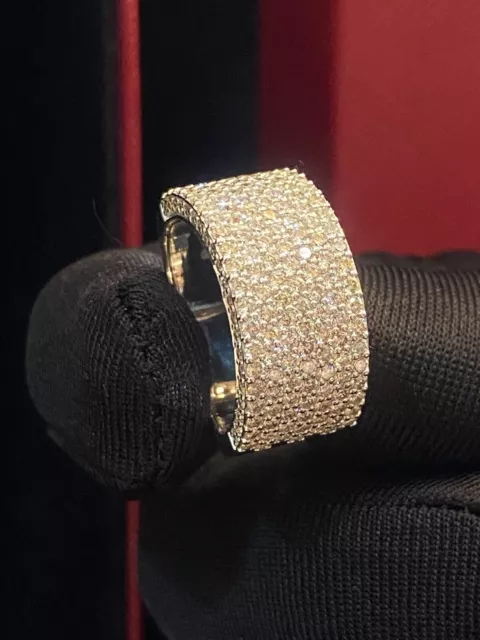 Pave 2,70 Cts Rotondo Brillante Taglio Diamante Unisex Nozze Band Anello 14K Oro