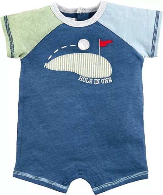 New Mud Pie Baby GOLF Shortall  Cotton gift Boy gift 6-9  months Blue Romper