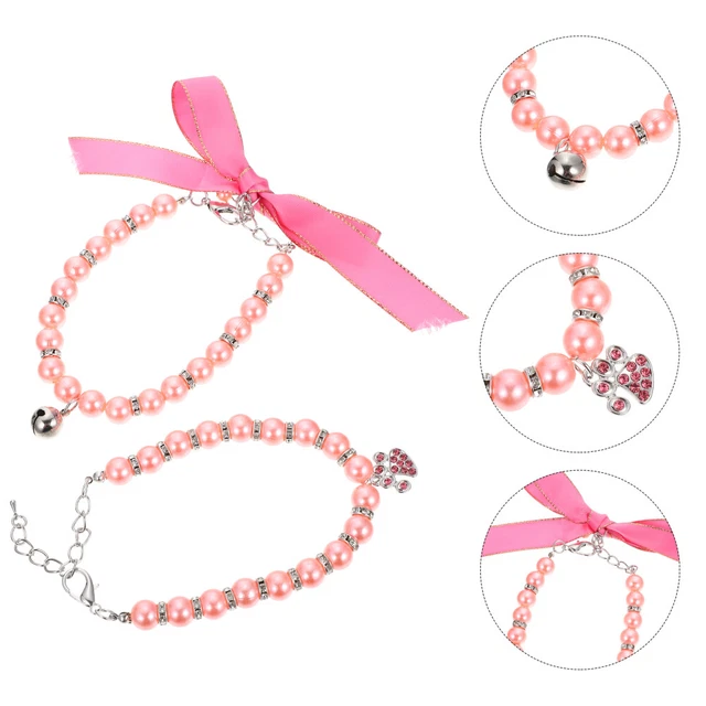 2 Pcs Dog Bow Tie Choker Cats Dogs Alloy Cat Necklace Collar