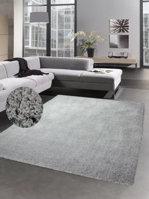 Alfombra peludo suave lanuda alfombra de la habitación uni grey