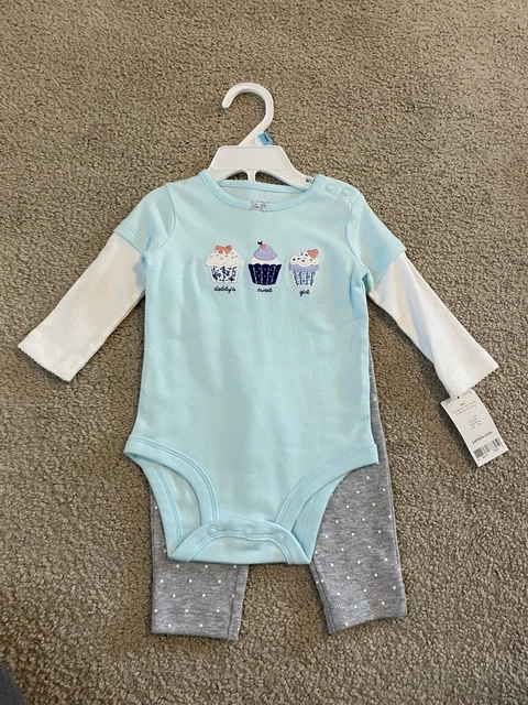 NWT carters Infant Girls 6M 3 Piece Cupcake Set
