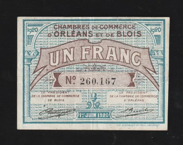 France, 1 Frank, Chambre de Commerce, 1920, Banknote