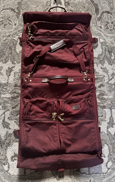 TUMI 'Alpha' Nylon Classic Bi Fold Garment Bag Burgundy Extra Large Shoulderhook