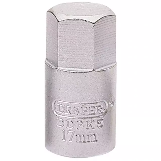 Draper Tools 17mm Hexagon 3/8 Square Drive Drain Plug Key