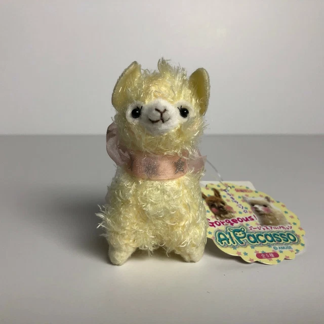 AMUSE GORGEOUS ALPACASSO Yellow Llama 8cm Glitter Arpakasso