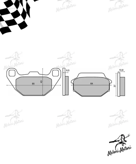 Coppia pastiglie freno anteriori organiche Kymco 50-125-150cc