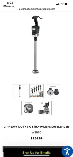 New waring big stick commercial immersion blender 21” 