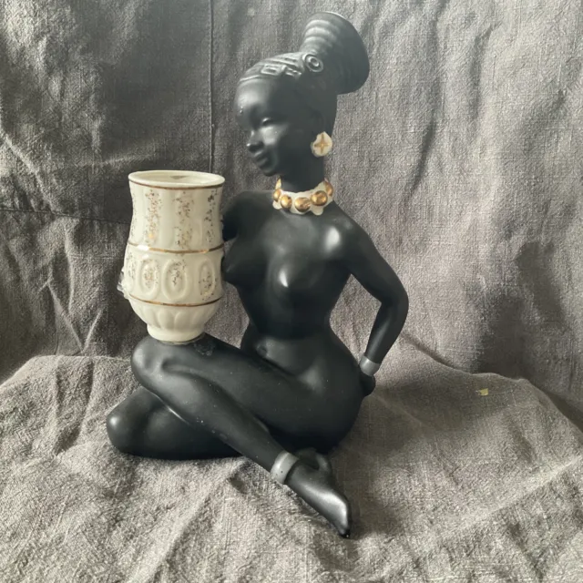 Mid-Century afrikanische Frauenfigur von Cortendorf, 1950er