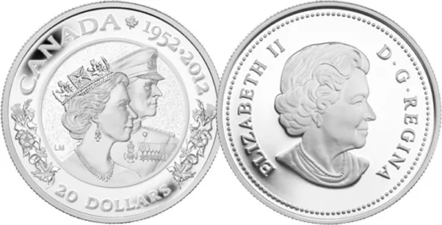 2012 'Queen Elizabeth II and Prince Philip Double-Effigy' $20 Fine Silver(12898)