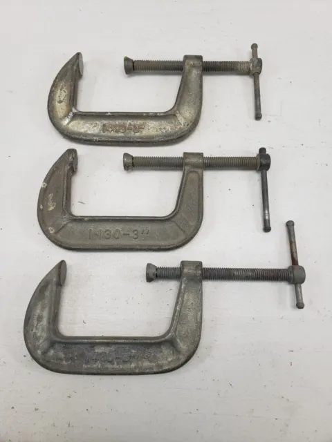 Lot of 3  Adjustable #1430 - 3" C-Clamps