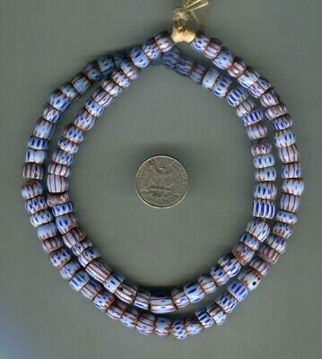 African trade beads Vintage Venetian old glass Venetian Awale chevrons