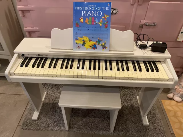 Gear4music DP-1 Junior Child’s Digital Piano with Stool - White - Christmas Gift