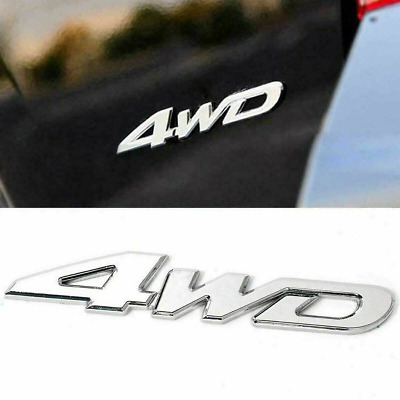 1X Silver 4WD Logo Chrome Car Tailgate Emblem Sticker Badge Decal Accessories