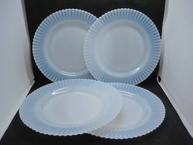 Set of 4  MacBeth Evans Monax White Petalware 9 1/4" Dinner Plates