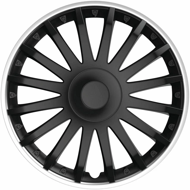 Copricerchi 15" Coprimozzo Cristallo SO Set di 4 Coperture Nere Specific Fit R15 2