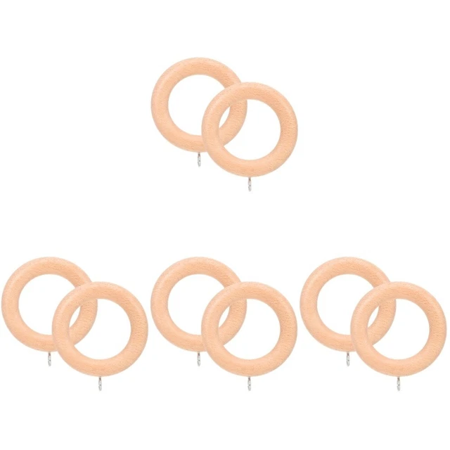 8 Pcs Wooden Curtain Ring Hooks Hanging Garland Curtain Buckle