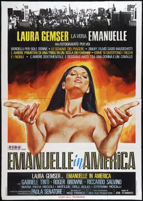 Emanuelle In America Manifesto Cinema Laura Gemser Erotico 1976 Movie Poster 4F