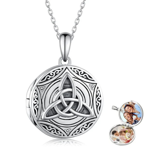 Irish Locket - Celtic Necklace That Holds Pictures - Keep Someone Nearn