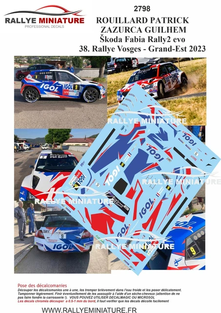 Décalcomanies 1/32 Skoda Fabia Rallye Le Touquet 2023 - Réf. 2640 - Neuf