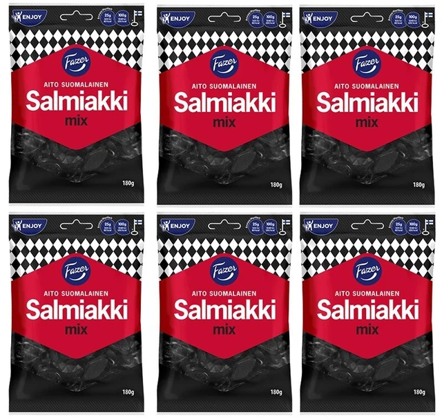918927  1 X 180G Bag Fazer Autp Suomalainen Salmiakki Mix Salt Liquorice