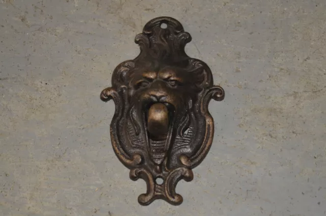 Türklopfer Löwenkopf, Eisenguss, antik, Bronzeoptik