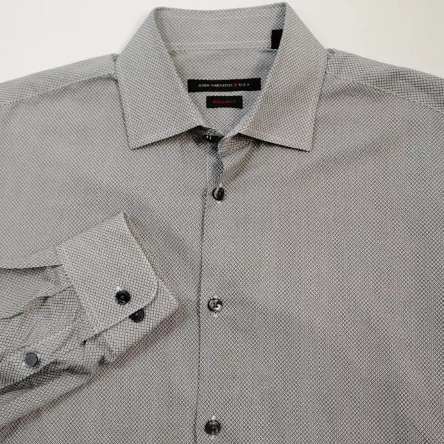 John Varvatos USA Gray Button Down Shirt DS Cotton Sz 15.5 EUC
