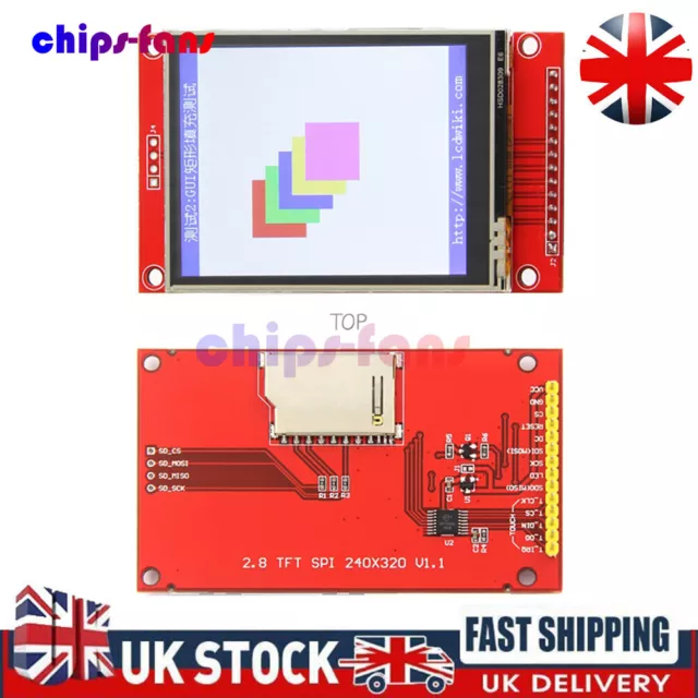 2.8" inch SPI TFT LCD 240x320 Serial Port Module PCB ILI9341 With Touch Panel UK